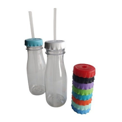 Plastic Bottle Candy with Crown Lid and Straw 190cc x50 0