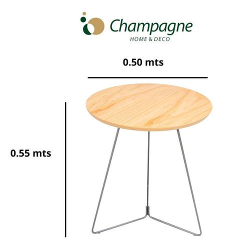 He5233 Side Table - White Legs - Light Oak Top 4