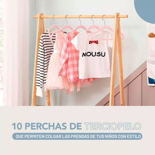 Percheros Para Ropa Rosa Kids  X10 Economica! 1