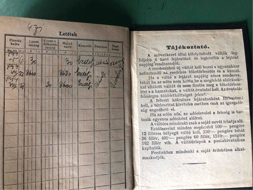 Antigua Libreta Hungría 1939 4