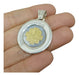 San Benito 925 Silver Gold Mother of Pearl Large Pendant Gift 0