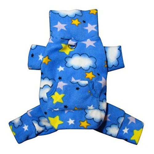 Klippo Perro / Cachorro Estrellas Y Nubes Pijama De Cuello A 3