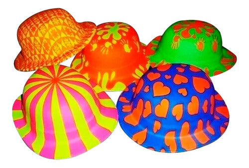 20 Fluo Party Hats Combo - Assorted Styles 3