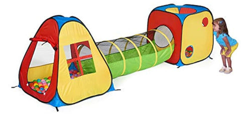 Utex 3 In 1 Pop Up Play Tent with Tunnel and Ball Pit 0