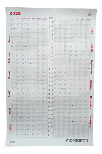 Morgan 2025 Planner Calendar T1 55 X 90 Double-Sided X5uni 0