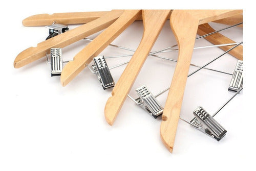 BAIBAO REGALO Wooden Hangers with Clips for Skirts and Pants - Pack of 36 3