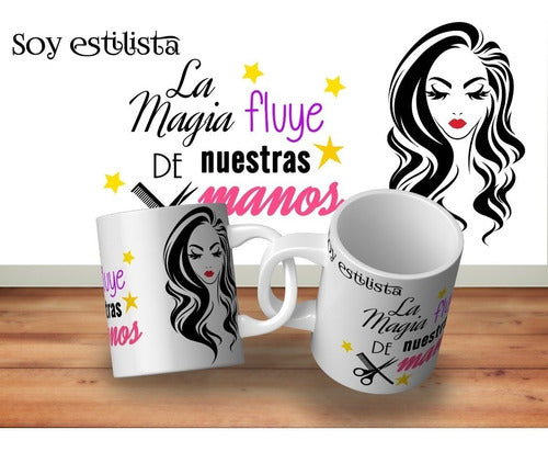 Kit Diseños Plantillas Tazas Profesión Estilista Sublimación 4