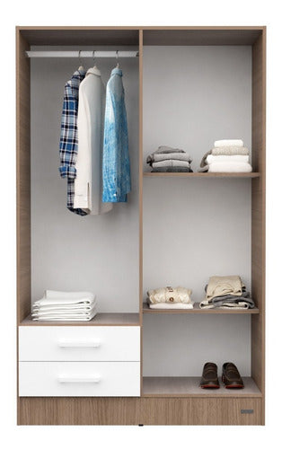 Wardrobe Closet 4 Door 2 Drawer Dakar Carvalho Mezzo 56814 3