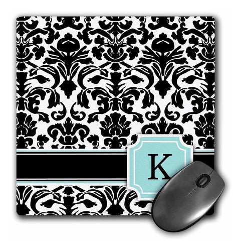 3drose Llc 8 x 8 x 0.25 Inches Mouse Pad, Letra K Monogra 0