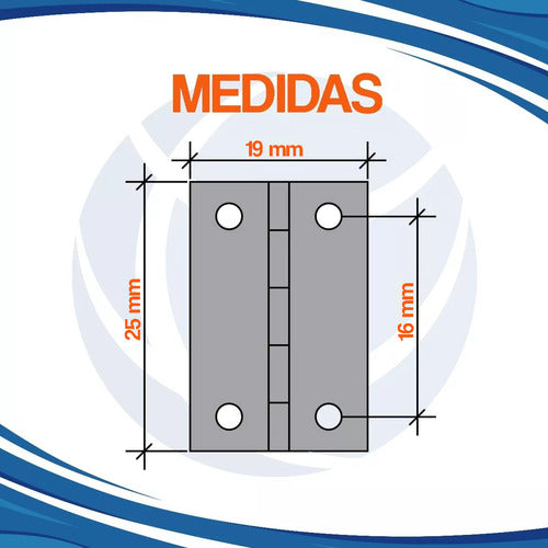 Pack 10 Bisagra Libro 5005 Munición 25 X 19 Mm Dorada 2