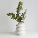 Poitemsic White Ceramic Wavy Lines Vase 3