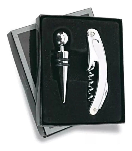 BaiBao Market Kit Set X 2 Wine Accessories in Gift Box Corkscrew Stopper Gifts 0