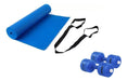 KRV Yoga Mat + 2 PVC Weights Pilates Fitness Rollable 0