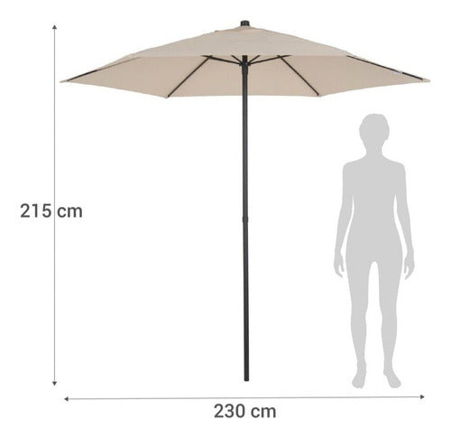 Metal Umbrella 2.3 Meters Push Up 1