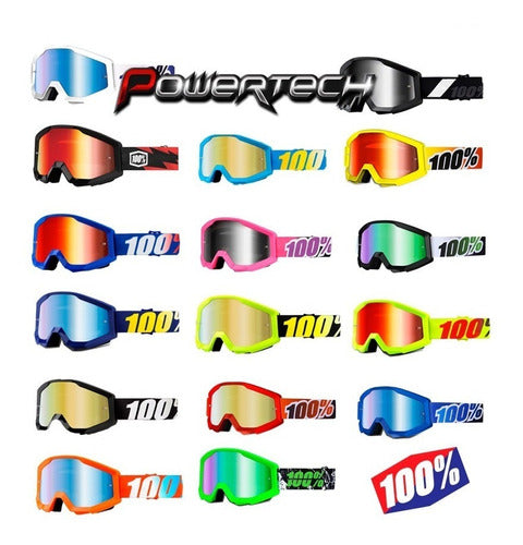 Ride 100% Strata 100% Mirrored Goggles Motocross ATV Enduro 0