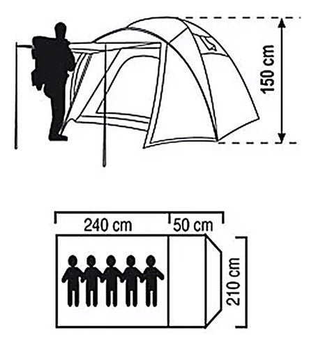 5-Person Camping Tent with Adventure Roof 1