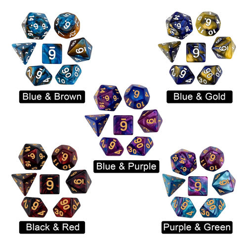 Juego De Dados Dnd Con 175 Piezas En 25 Colores, Incluye Bol 1