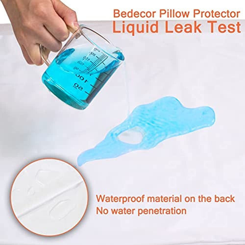 Bedecor - Waterproof Pillow Protector, Queen Size, Pack of 2 2