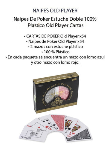 Naipes Cartas De Poker Old Player X5 Unidades 1