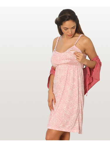 Maternity Nightgown + 2 Robes Set + Nursing Bra for Future Moms 4