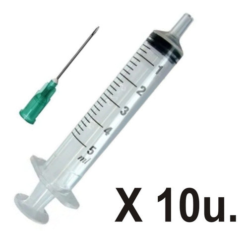 Disposable 5ml Syringe With Needle 40/8 x 10 Units 1