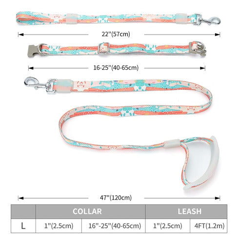 JYAOJYUE Blue Dog Collar and Leash Set 4