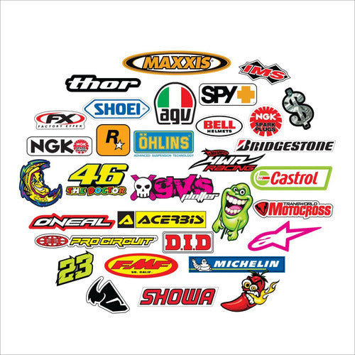 Calcos Stickers Vinilos Moto Auto Termo Pc - Pack 32 Calco 0