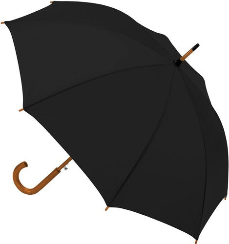 Red de Obsequios Curved Black Umbrella (Optional Logo) 0