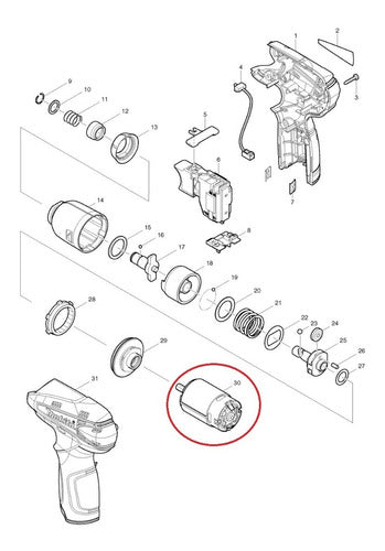 Makita Motor Atornillador TD090 Original Replacement Part 4