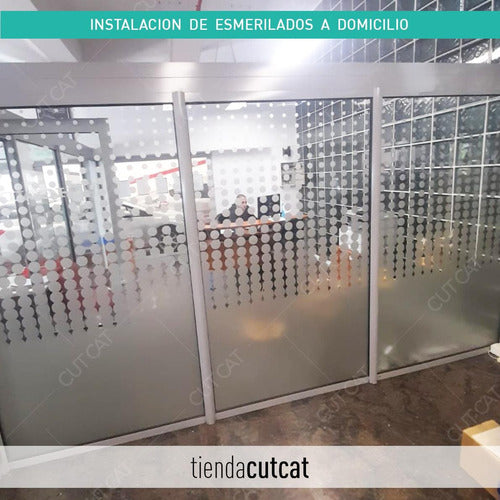 Tienda Cut Cat Frosted Vinyl Strips X 4u - Glass Door Privacy Film 2