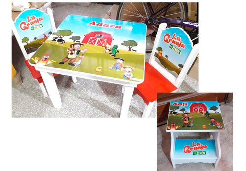 Crecer en Colores Combo Mesa Infantil + Dos Sillas + Banquito Escalera 5