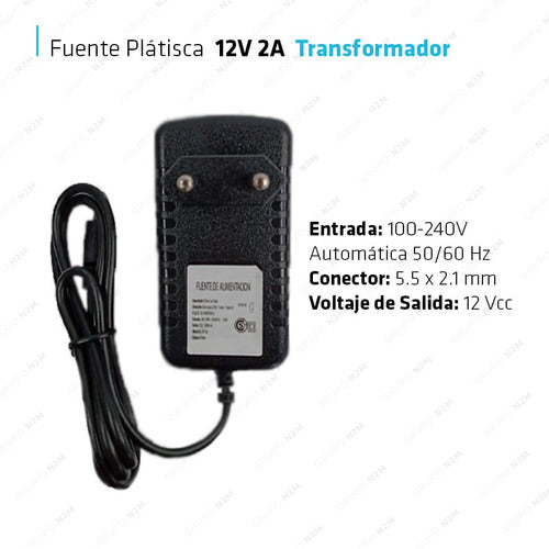 12V 2A Plastic Switching Transformer LED Strip CCTV Full 1