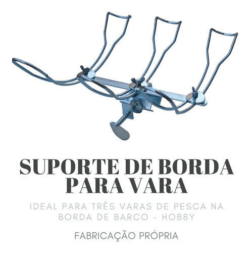 Suportes De Vara Borda De Barco 3 Varas Kit C/ 2 Peças 3