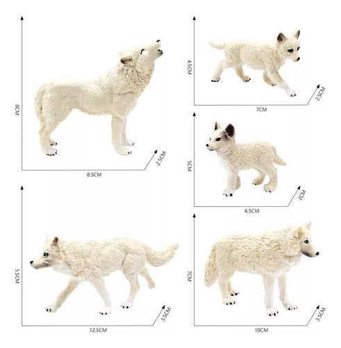 5 Peças Estatuetas De Brinquedo Lobo Animais Selvagens 1