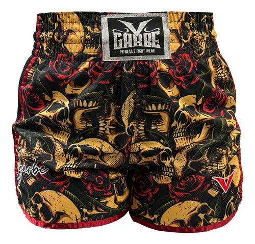 Short Muay Thai Luta Mma  Rose Skull Unissex Pro Top Vgarbe 0