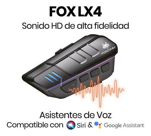 Auricular Bluetooth Manos Libres Para Casco De Moto Fox Lx4 1