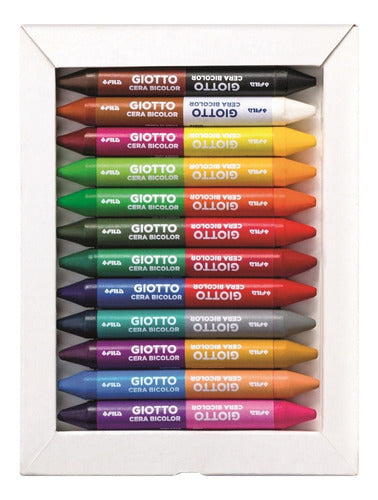 Giotto Maxi Bicolor Crayons X 12=24 Colors X 10 Boxes 1