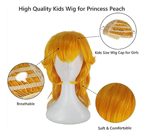 Enccfoeo Princess Peach Costume for Girls 4