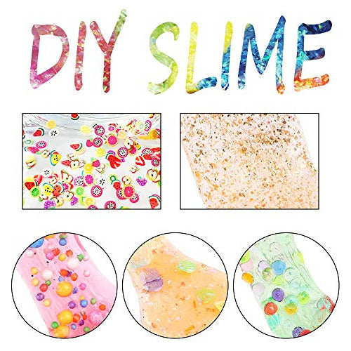 Holicolor 110pcs Slime Making Supplies Kit, Slime Add Ins, Slime Accessories, Glitter, Foam Balls, Fishbowl Beads, Glitter Sequins, Shells, Candy Slime Charms, Cups For Slime Party 3