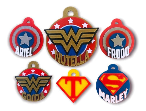 Medium Sized Superhero Pet Tags 2