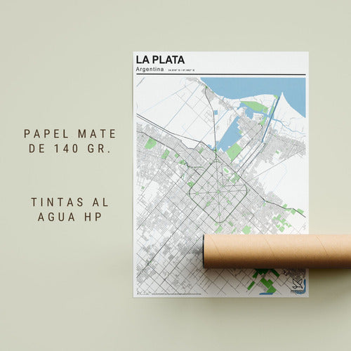 City Of La Plata Map 80cmx61cm 3