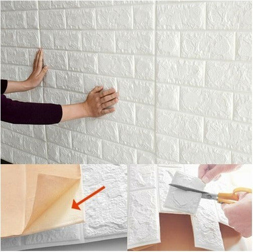 Self-Adhesive 3D Brick Wall Panel - Set of 4 Panels! 2