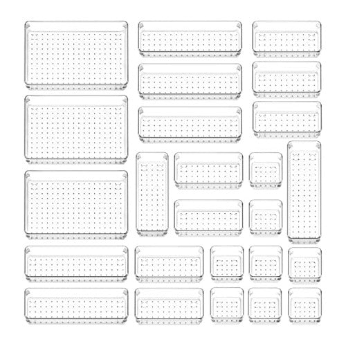 Lifewit Transparent Plastic Drawer Organizer Set 0