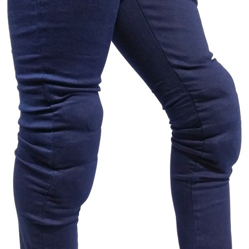Samurai Warrior Urban Stretch Jeans with Knee Protections Blue Um 2