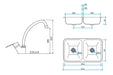 Johnson Acero Combo Pileta Cocina Doble CC28B + Grifería FV Arizona 1