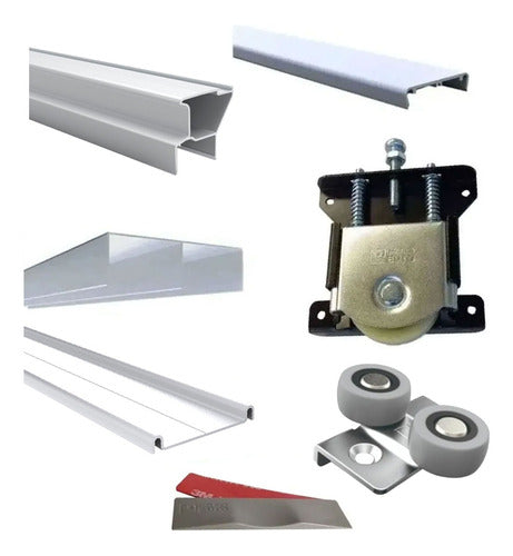 Cima Kit Frente Placard Corredizo Aluminio D52 2 Mt 2 Pt Eco Cima 0