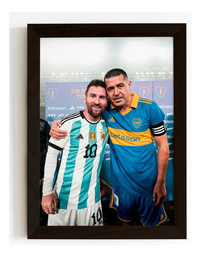 Messi and Riquelme Front Argentina Boca - Madrid Deco Framed Picture 3