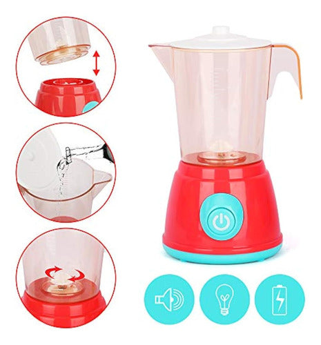 Aomola Kitchen Appliances Toy, Pretend Play Kitchen Toy with Blender, Juicer, Toaster Play Foods 2