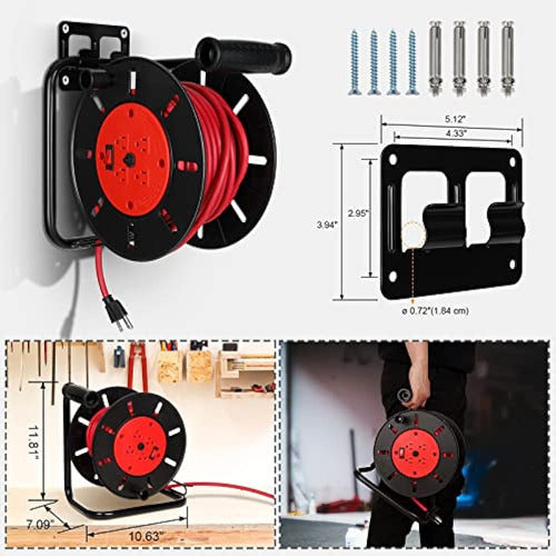 Carrete De Cable De Extensión Suraielec Con 4 Salidas, Disyu 4