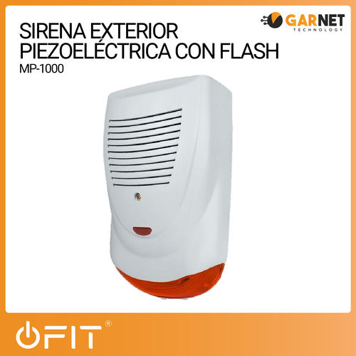 Sirena Exterior Alonso Alarmas Mp-1000 Piezoeléctrica Flash 1